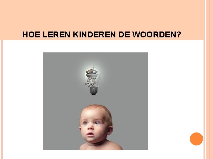 Hoe leren kinderen woorden? HOE LEREN KINDEREN DE WOORDEN? 