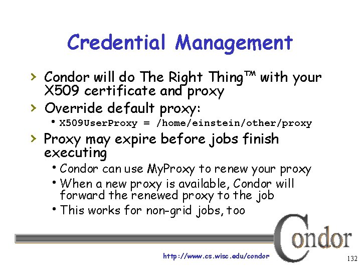 Credential Management › Condor will do The Right Thing™ with your › X 509