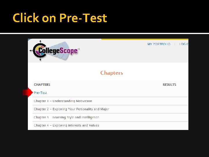 Click on Pre-Test 