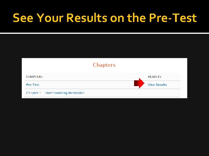 See Your Results on the Pre-Test 