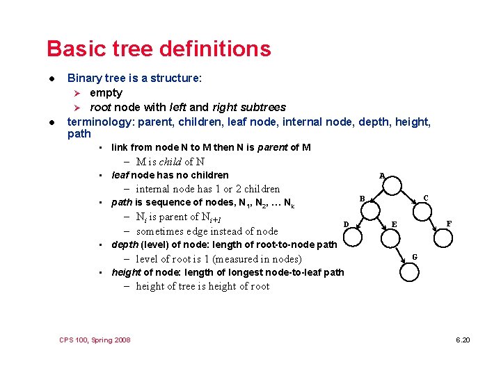 Basic tree definitions l l Binary tree is a structure: Ø empty Ø root