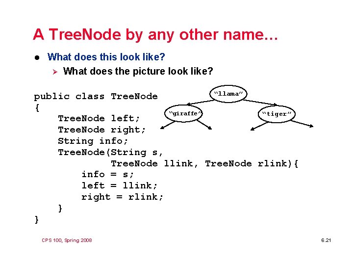 A Tree. Node by any other name… l What does this look like? Ø