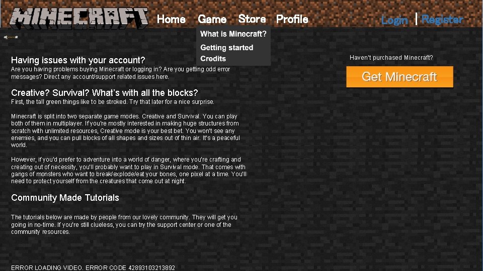 Home Game Store Profile Having issues with your account? Are you having problems buying