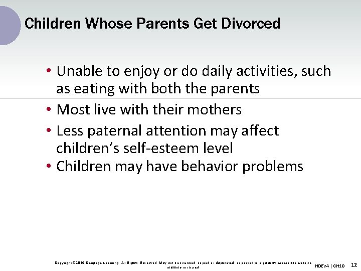 Children Whose Parents Get Divorced • Unable to enjoy or do daily activities, such Children Whose Parents Get Divorced • Unable to enjoy or do daily activities, such