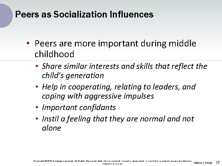 Peers as Socialization Influences • Peers are more important during middle childhood • Share Peers as Socialization Influences • Peers are more important during middle childhood • Share