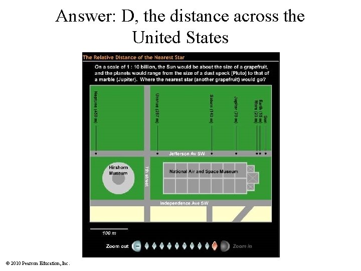 Answer: D, the distance across the United States © 2010 Pearson Education, Inc. Answer: D, the distance across the United States © 2010 Pearson Education, Inc.