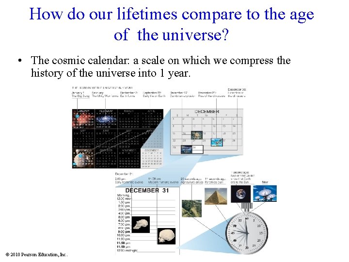 How do our lifetimes compare to the age of the universe? • The cosmic