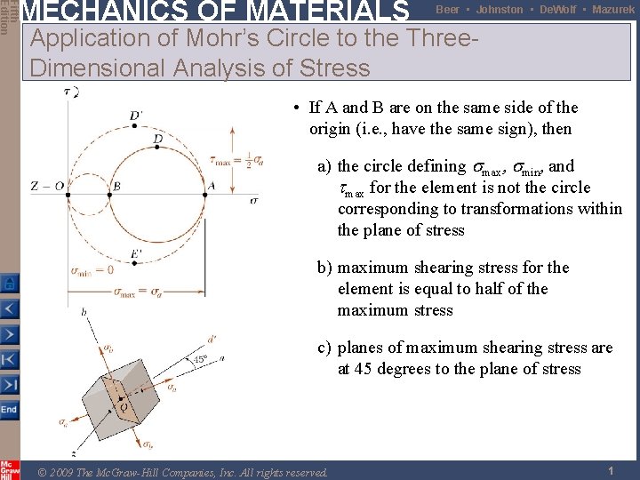 Fifth Edition MECHANICS OF MATERIALS Beer • Johnston • De. Wolf • Mazurek Application