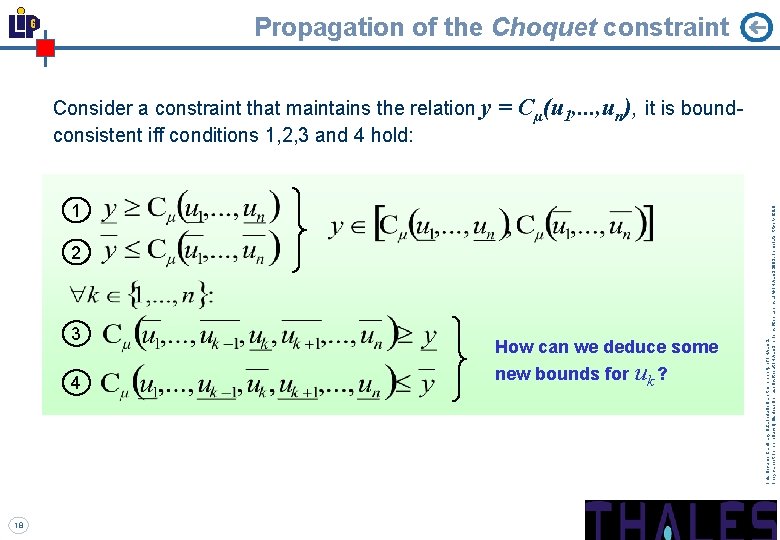 Propagation of the Choquet constraint = Cµ(u 1, . . . , un), it