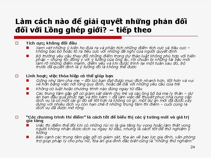 Làm cách nào để giải quyết những phản đối với Lồng ghép giới? –