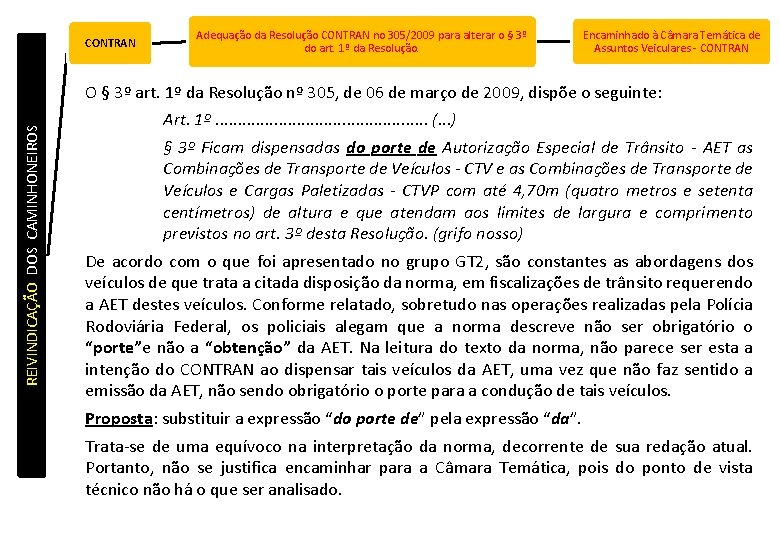 CONTRAN Adequação da Resolução CONTRAN no 305/2009 para alterar o § 3º do art. CONTRAN Adequação da Resolução CONTRAN no 305/2009 para alterar o § 3º do art.
