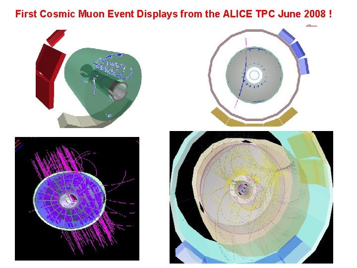 First Cosmic Muon Event Displays from the ALICE TPC June 2008 ! 10/7/2020 