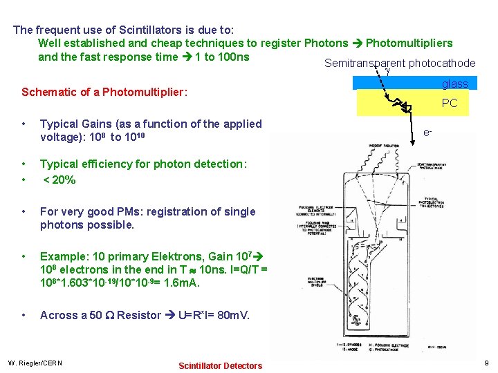 The frequent use of Scintillators is due to: Well established and cheap techniques to