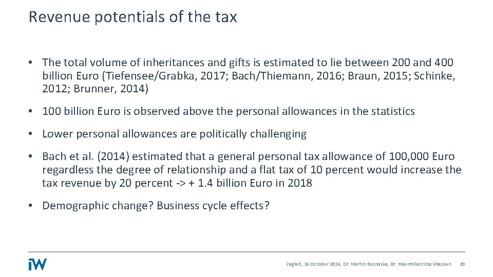 Revenue potentials of the tax • The total volume of inheritances and gifts is Revenue potentials of the tax • The total volume of inheritances and gifts is