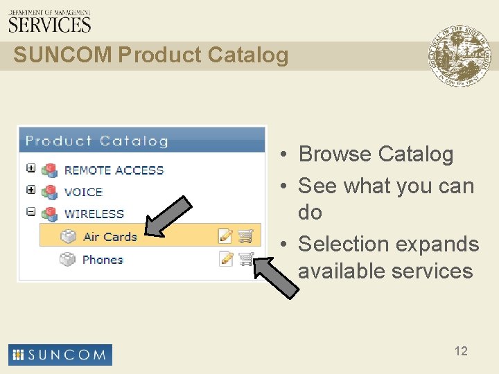 SUNCOM Product Catalog • Browse Catalog • See what you can do • Selection