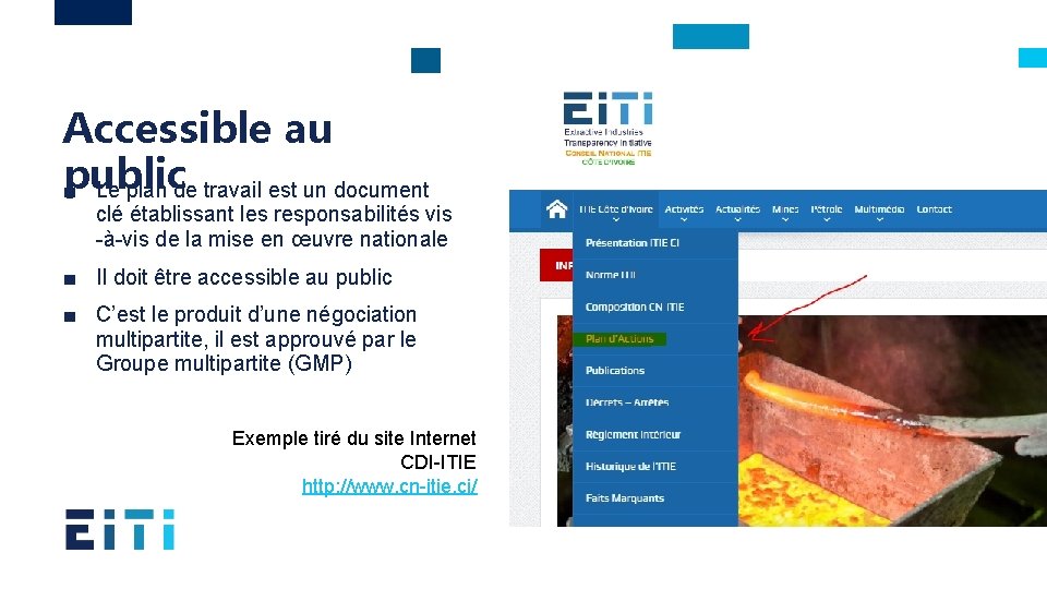 Accessible au public ■ Le plan de travail est un document clé établissant les