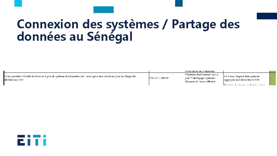 Connexion des systèmes / Partage des données au Sénégal 