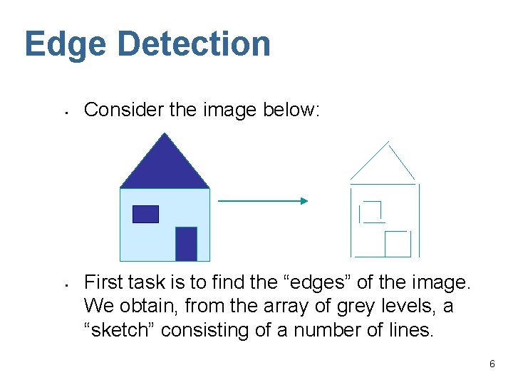 Edge Detection • • Consider the image below: First task is to find the