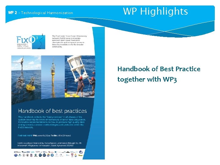 WP 2 – Technological Harmonization WP Highlights Handbook of Best Practice together with WP