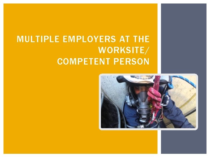 MULTIPLE EMPLOYERS AT THE WORKSITE/ COMPETENT PERSON 