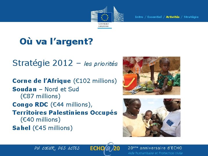 Intro / Essentiel / Activités / Stratégie Où va l’argent? Stratégie 2012 – les Intro / Essentiel / Activités / Stratégie Où va l’argent? Stratégie 2012 – les