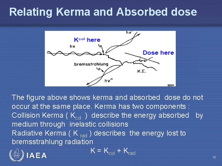 Relating Kerma and Absorbed dose The figure above shows kerma and absorbed dose do