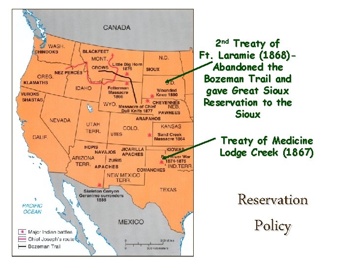 2 nd Treaty of Ft. Laramie (1868)Abandoned the Bozeman Trail and gave Great Sioux