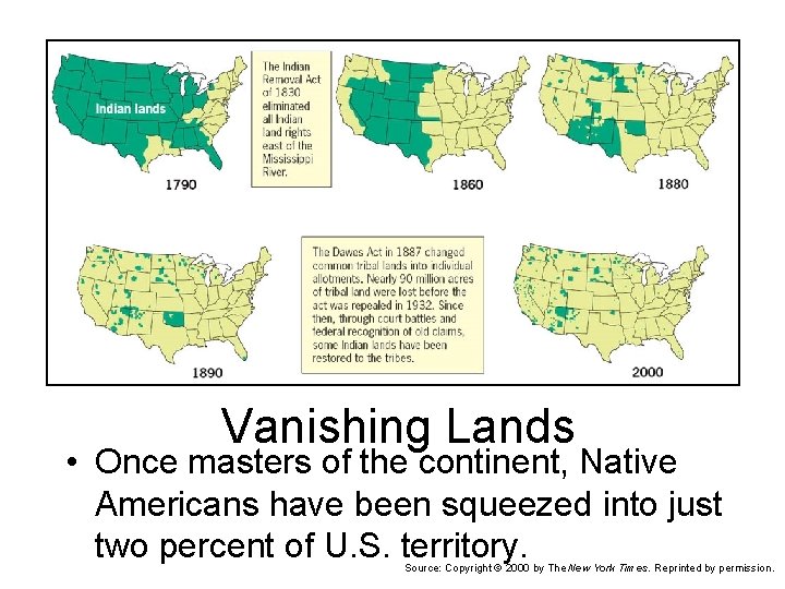 Vanishing Lands • Once masters of the continent, Native Americans have been squeezed into Vanishing Lands • Once masters of the continent, Native Americans have been squeezed into