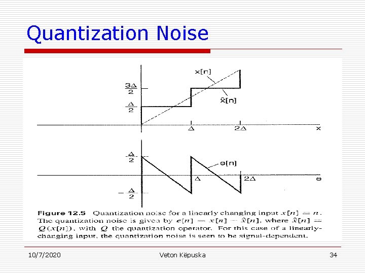 Quantization Noise 10/7/2020 Veton Këpuska 34 