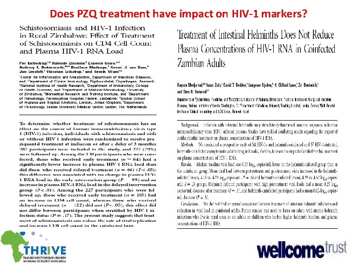 Does PZQ treatment have impact on HIV-1 markers? 