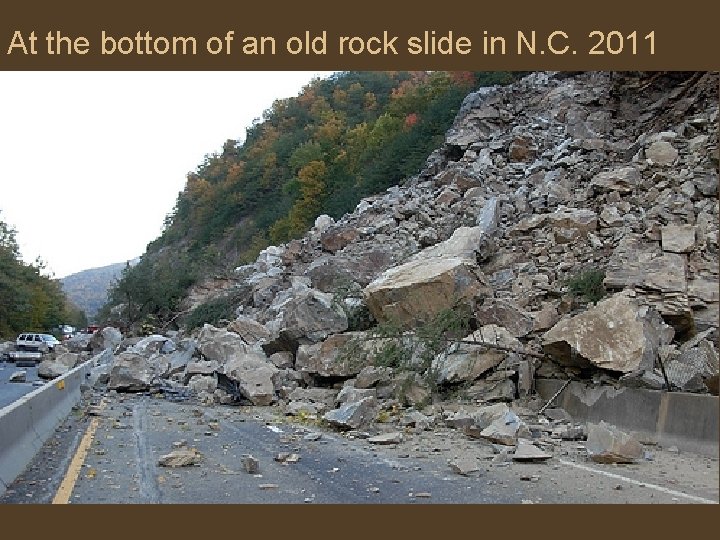 At the bottom of an old rock slide in N. C. 2011 