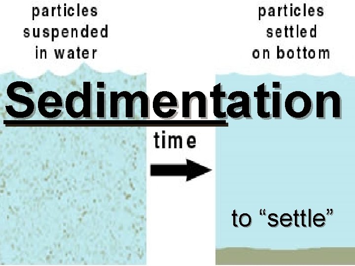 Sedimentation to “settle” 