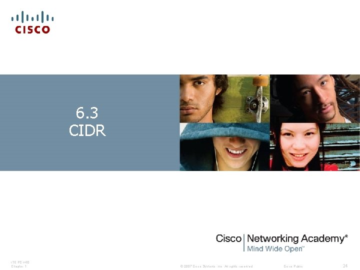 6. 3 CIDR ITE PC v 4. 0 Chapter 1 © 2007 Cisco Systems,