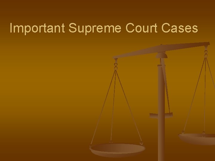 Important Supreme Court Cases 
