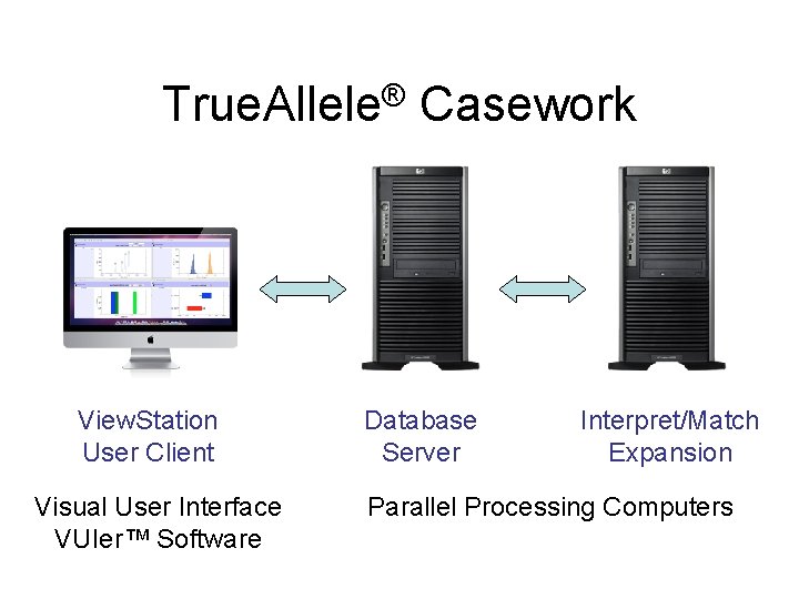 True. Allele® Casework View. Station User Client Visual User Interface VUIer™ Software Database Server