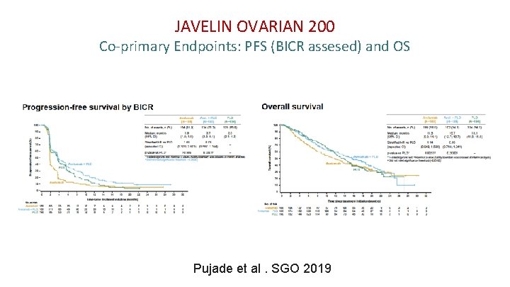 JAVELIN OVARIAN 200 Co-primary Endpoints: PFS (BICR assesed) and OS Pujade et al. SGO