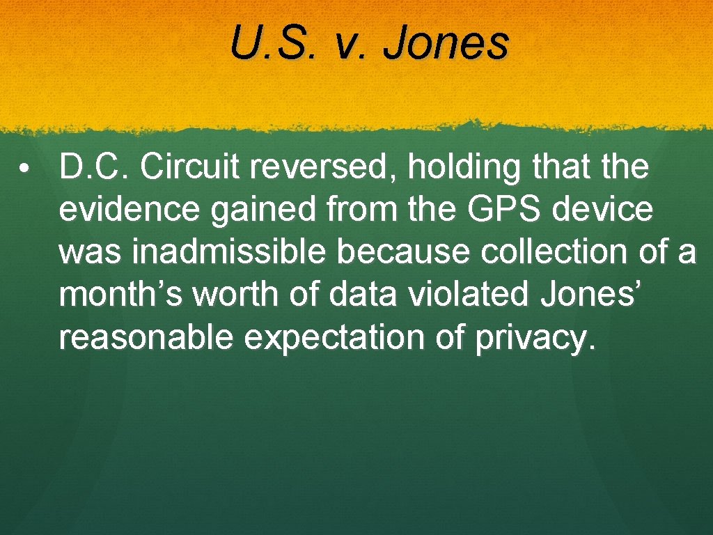 U. S. v. Jones • D. C. Circuit reversed, holding that the evidence gained