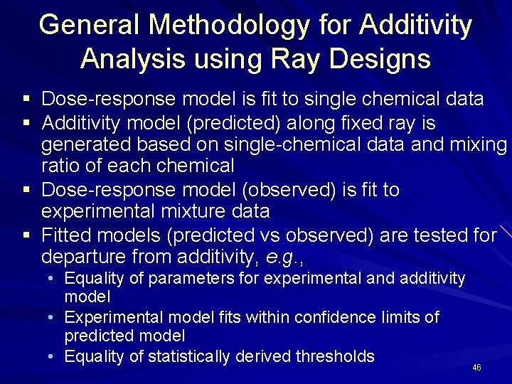 General Methodology for Additivity Analysis using Ray Designs § Dose-response model is fit to