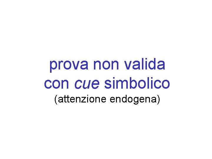 prova non valida con cue simbolico (attenzione endogena) 