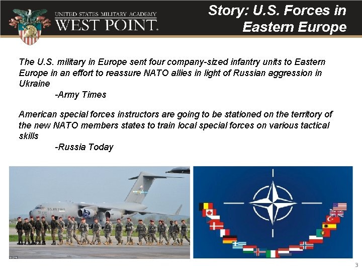 Story: U. S. Forces in Eastern Europe The U. S. military in Europe sent