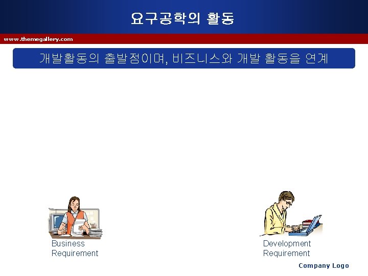 요구공학의 활동 www. themegallery. com 개발활동의 출발점이며, 비즈니스와 개발 활동을 연계 Business Requirement Development