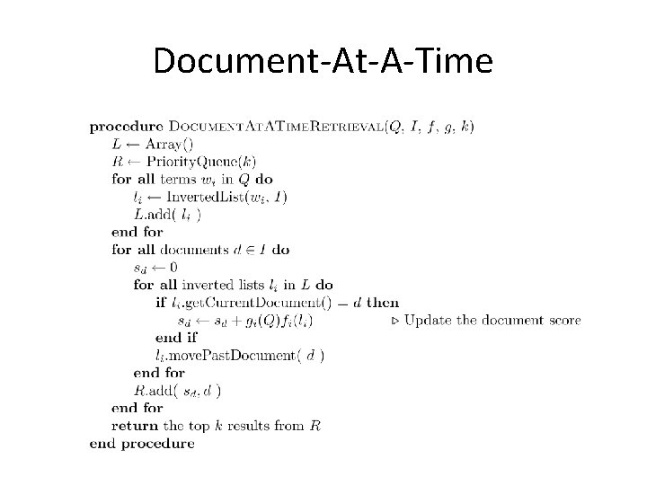 Document-At-A-Time 