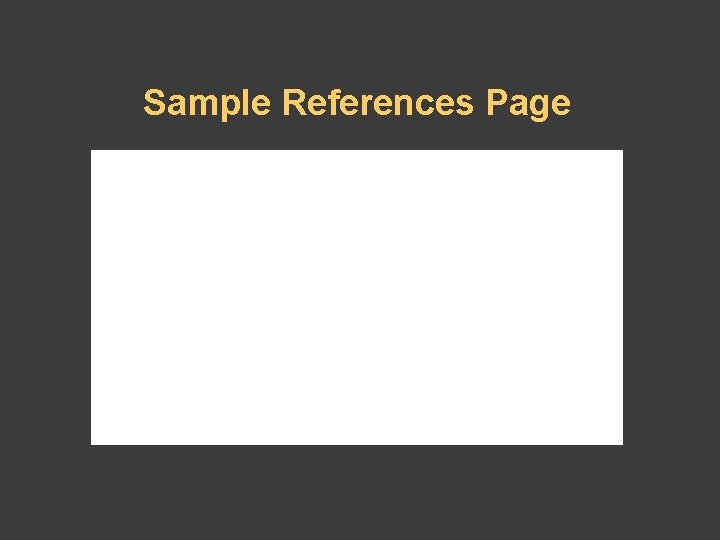 Sample References Page Sample References Page