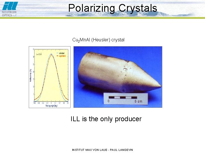 Polarizing Crystals Cu 2 Mn. Al (Heusler) crystal ILL is the only producer INSTITUT