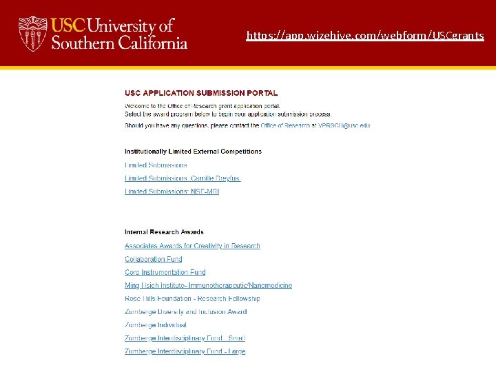  https: //app. wizehive. com/webform/USCgrants 