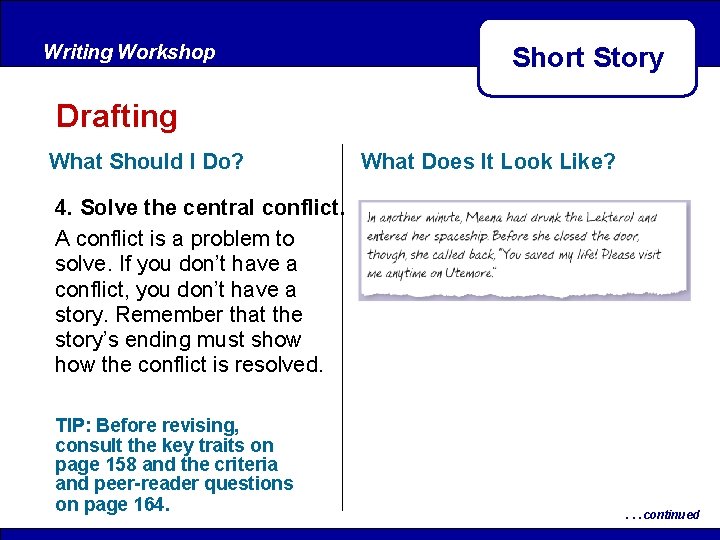 Writing Workshop Short Story Drafting What Should I Do? What Does It Look Like? Writing Workshop Short Story Drafting What Should I Do? What Does It Look Like?
