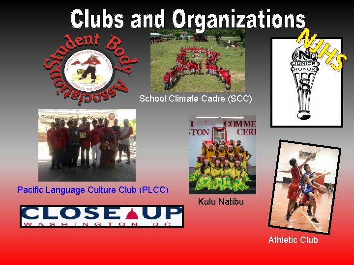 NJ HS School Climate Cadre (SCC) Pacific Language Culture Club (PLCC) Kulu Natibu Athletic NJ HS School Climate Cadre (SCC) Pacific Language Culture Club (PLCC) Kulu Natibu Athletic