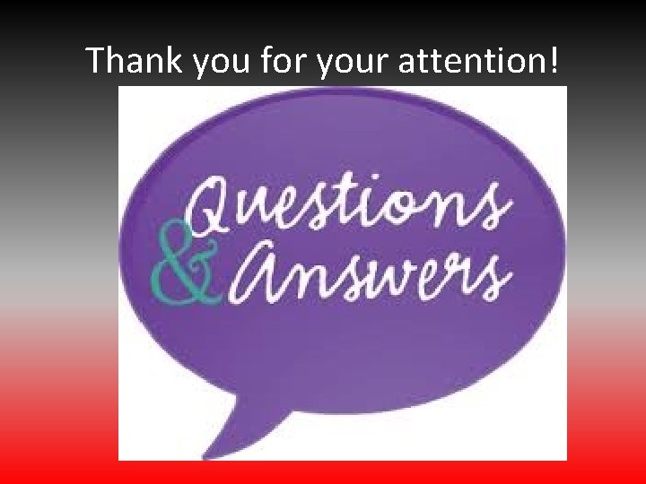 Thank you for your attention! Thank you for your attention!