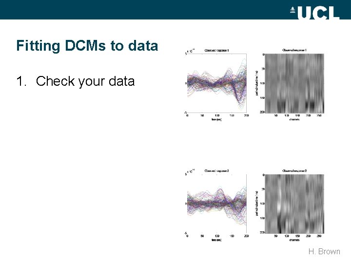 Fitting DCMs to data 1. Check your data H. Brown 
