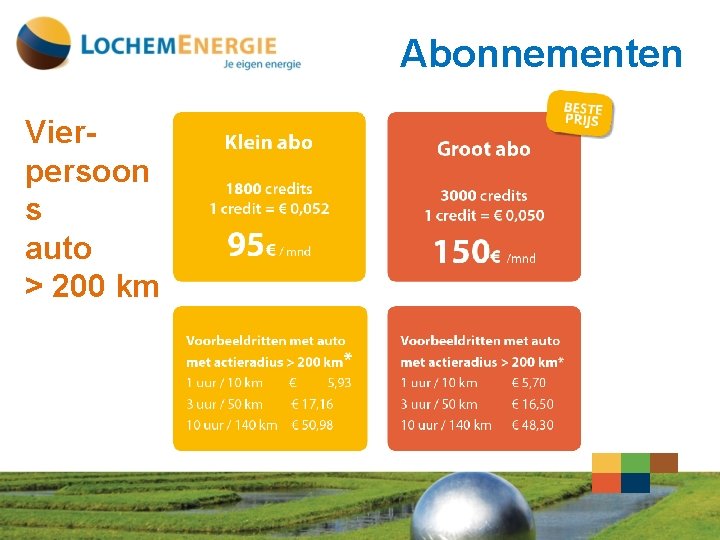 Abonnementen Vierpersoon s auto > 200 km 